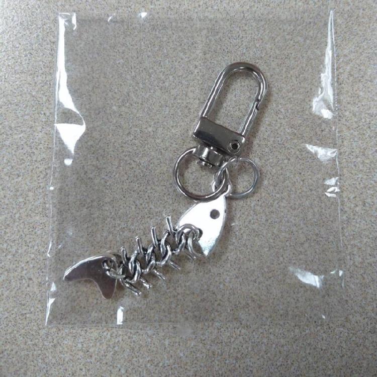 Einfache Metall Fischgräten Schlüsselanhänger Anhänger Schlüsselring Rucksack Tasche Charme Schmuck