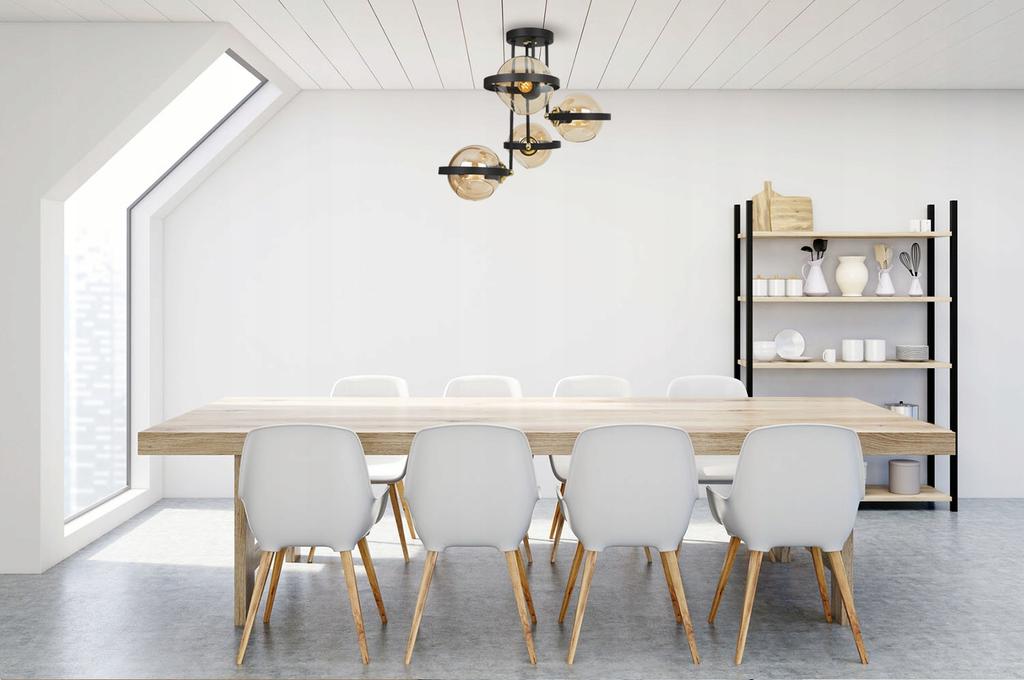 MODERN HONEY GLASS RING HANGING LAMP