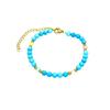 Turquoise Natural Stone Beaded Bracelet – Multicolor Crystal Gold Accent Jewelry, Boho Healing Gift for Women