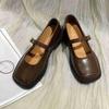 Shallow Mouth Retro Dámské Boty Oxfordky Ležérní Dámské Tenisky Britský styl Hranatá špička Letní Nové Kožené Preppy Šaty