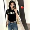 2026 Summer Chic Plaid Print Retro Tee - Short Sleeve, Slim Fit, Fairy Style