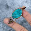 Oval Turquoise Gemstone Electroformed Birthday Gift Engagement Pendant Copper VP-42