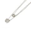 Les Trésors De Lily [J1181] - Silver 'Peace' Designer Necklace (2 Rows)