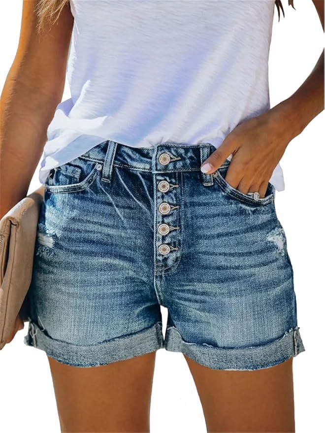 New Elastic Ripped Women's Denim Shorts - 2021 Bestseller
