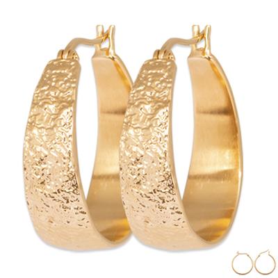 [R3594] – Vergoldete „Cleapatra“-Creolen – 25 x 8 mm