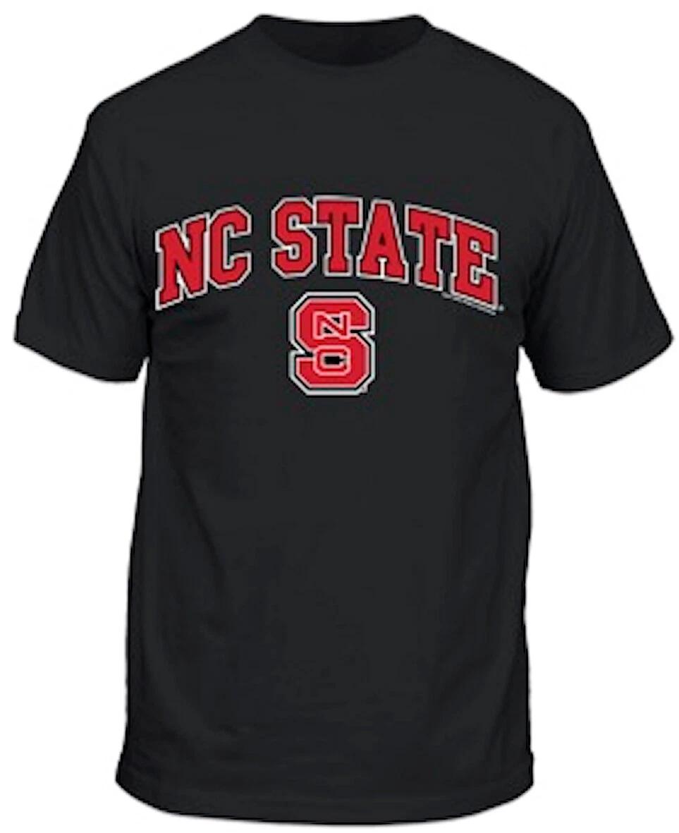North Carolina State Wolfpack Black School Logo Short Sleeve T shirt S