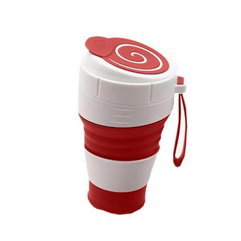 Silikonkomposit Resemugg Vikbar Kaffekopp Med Läckagesäkert Lock Hopfällbar Kopp