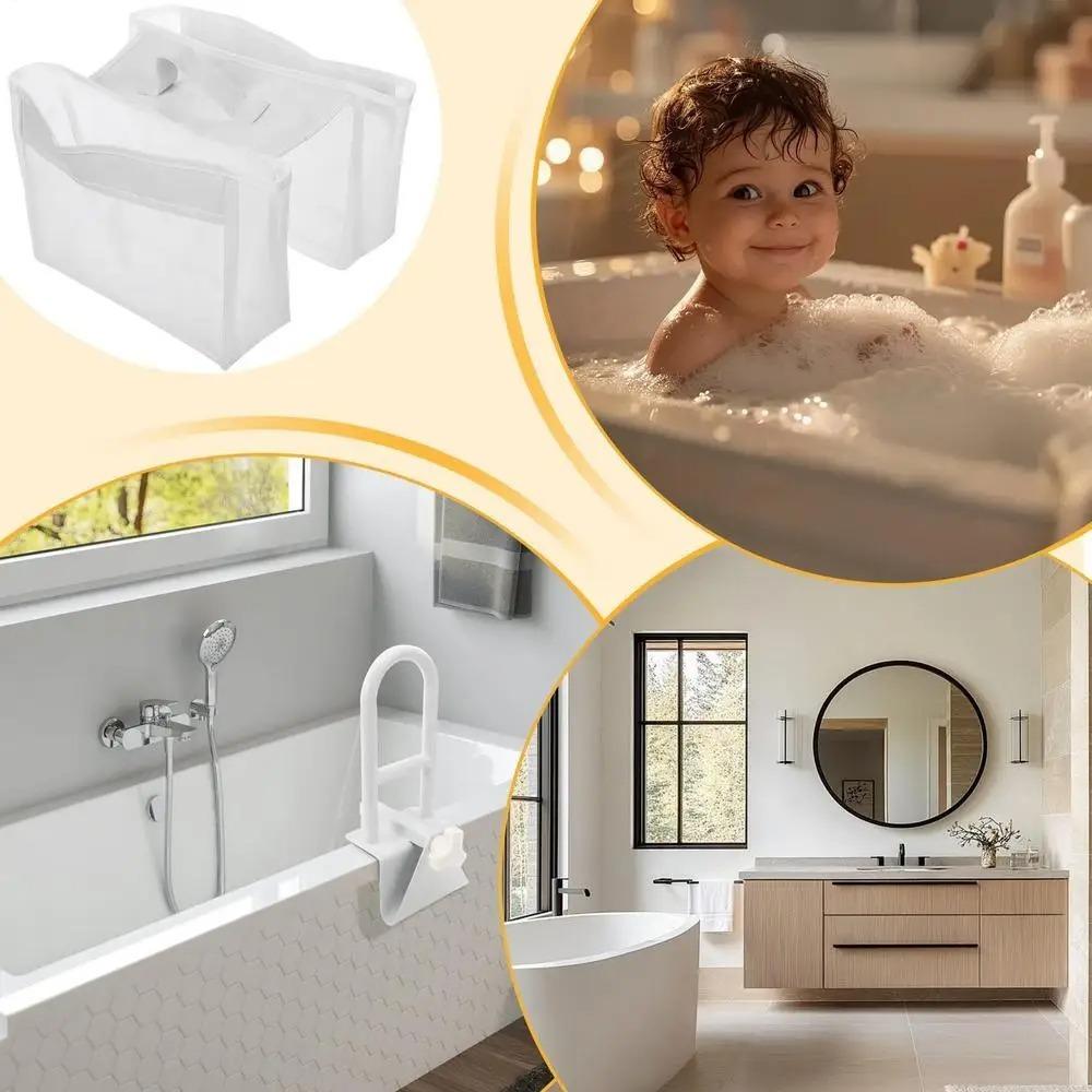 Multi-compartment Baby Bath Toy Storage Mesh Design Bath Plaything  Bag  Bathtub