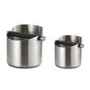 Contenitore per fondi di caffè in acciaio inox, contenitore per fondi di caffè in acciaio inox, contenitore per fondi di caffè antiscivolo con anello in gomma, contenitore per fondi di caffè smussato