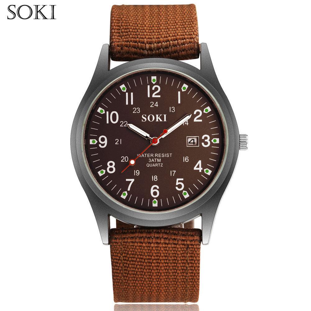 

SOKI Men s Canvas Watch - Sports, Casual, Fashion, Calendar Feature, Ideal for Students