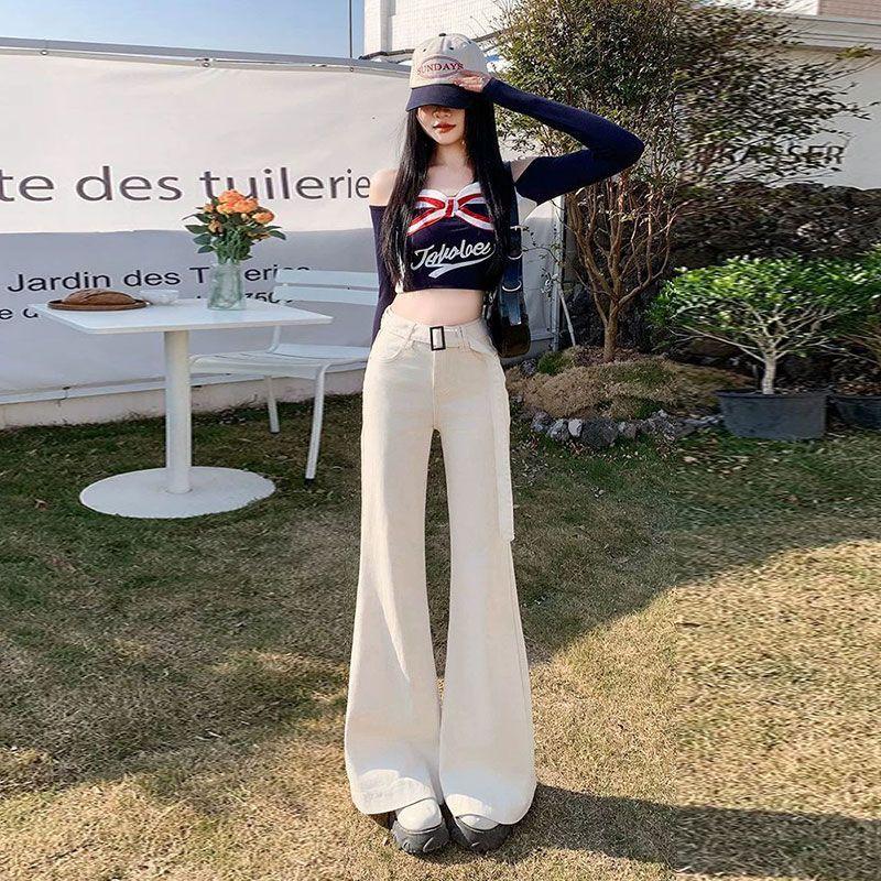 

Comfortable Loose Stretch Design Sense High Waist Wide Leg Jeans Female Large Size Year Skinny Dragging Trousers Jeans for Women Long Denim Pants XS