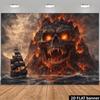 2D Spooky Pirate Skull Island Backdrop for Halloween Photography