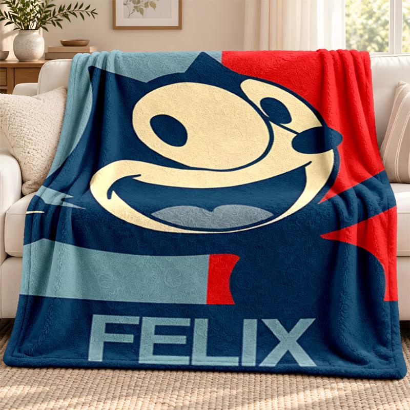 Felix the Cat blanket Flannel Blanket Soft Cozy Plush Throw for Sofa Bed Lightweight Home Decoration Outdoor camping