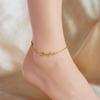 Gold Plated Heartbeat Heart Anklet Dainty Love Pendant Foot Chain Jewelry for Women