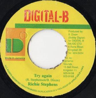 

7inch Record RICHIE STEPHENS - Try Again NONE Digital-B Jamaica Reggae, Ska & Dub Used