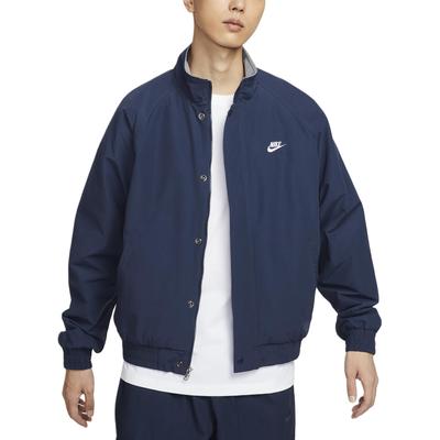Giacca Uomo Club Futura Logo Collo Alto Manica Lunga Giacca Blu Notte Bianco FZ0657-410