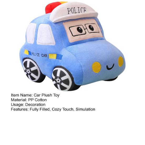 30cm Car Plush Toy Lovely Police-Car Taxi Ambulance Plushies Photo Props Ornament Soft Cartoon Stuffed Pillow Children's Room Home Decor Birthday Gift