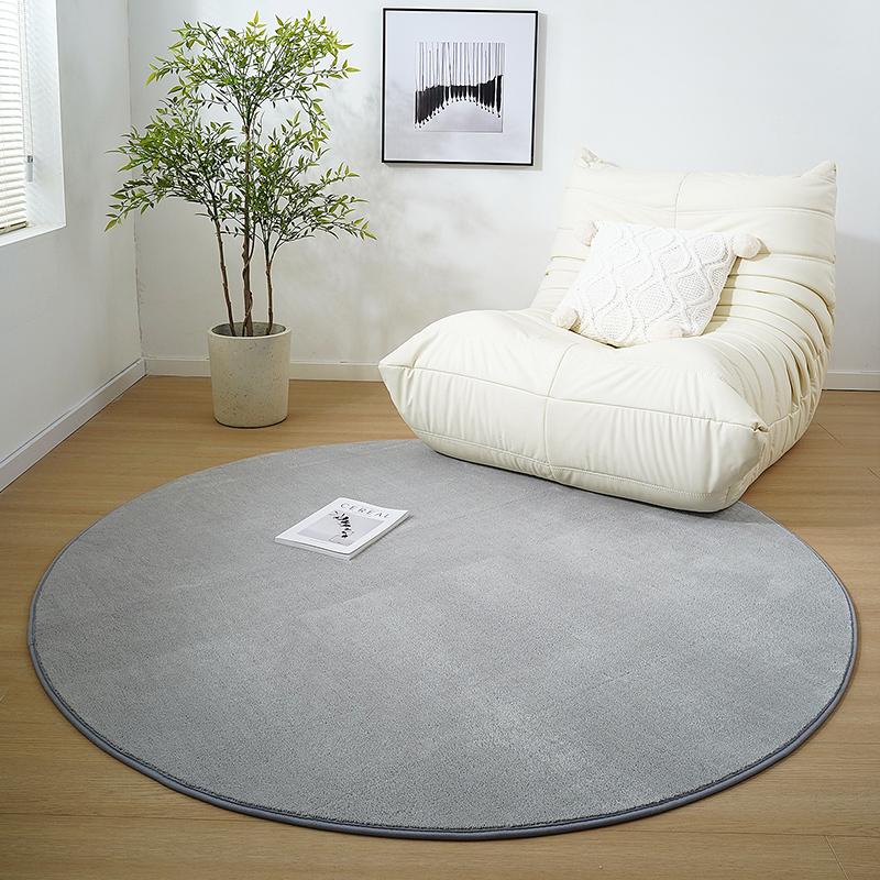Minimalist Style Living Room Decoration Round Carpet Thick Plush Cloakroom Mat Solid Color Rugs for Bedroom Home Fluffy Soft Rug