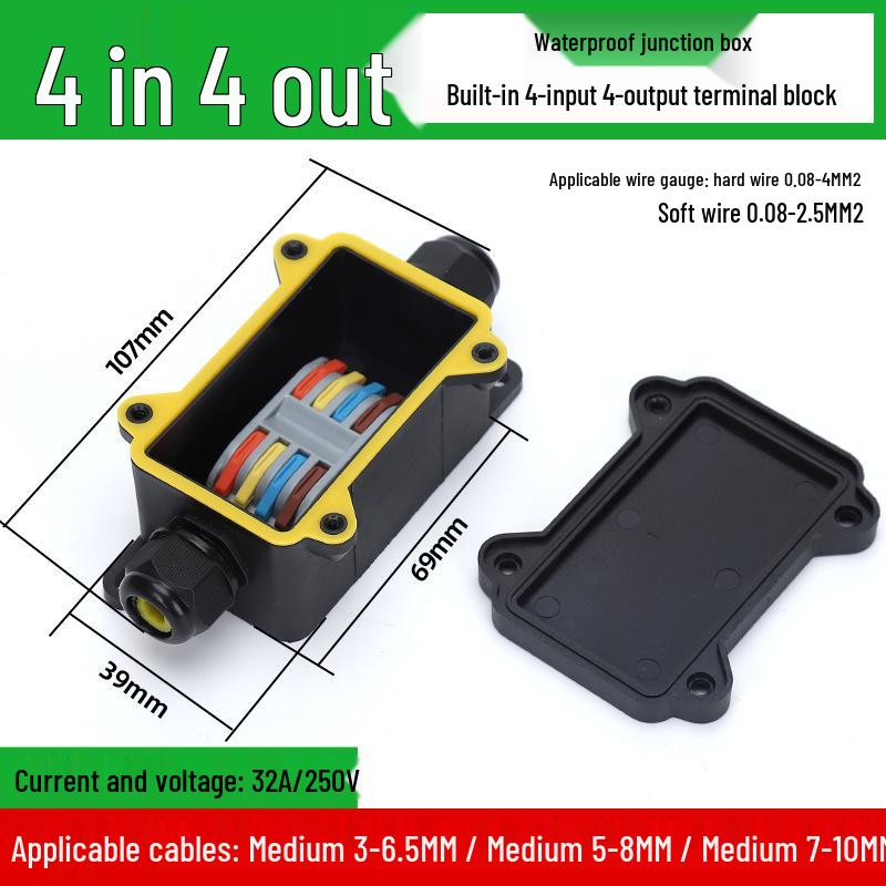 Boîte de jonction de terminal étanche IP68 pour usage extérieur, submersible et étanche à la pluie, idéale pour les lampadaires.
