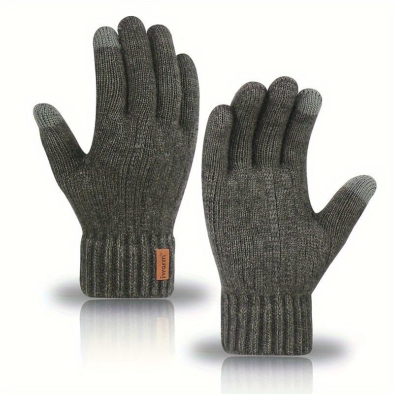 Winter Warm Alpaca Wool Gloves Full Finger Touchscreen Cashmere Gloves Men's Woman Thickening Knitted Cycling Driving Gloves