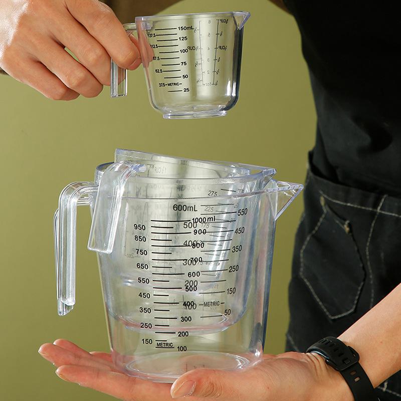 Measuring cup 150/300/600/1000ML transparent measuring cylinder scale plastic measuring cup large-capacity baking tool