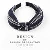 Korean Style Women's Striped Criss-Cross Bow Headband for Yoga & Face Washing