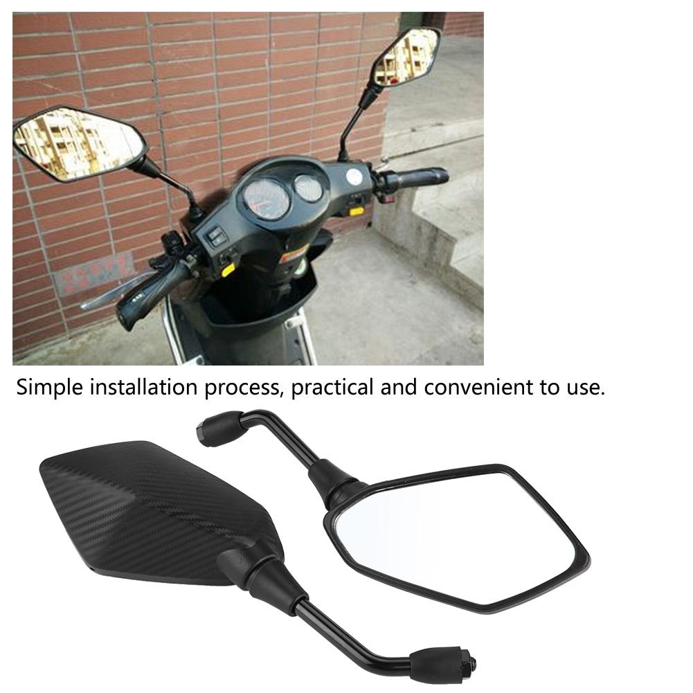 1 Paar Universal 10mm Links und Rechts Motorrad Rückspiegel Schwarz Motorrad Rückspiegel