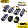 NNBILI USB4.0 40Gbps OTG USB C 90degree Adapter 100W 5A USB C To Type C Fast Charging Converter Data Adapter For Macbook 8K60HZ 3