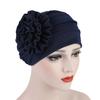 Turban Hat Stretchy Breathable Solid Color Women Side Flower Beanie Cap Headwear Hair Accessories