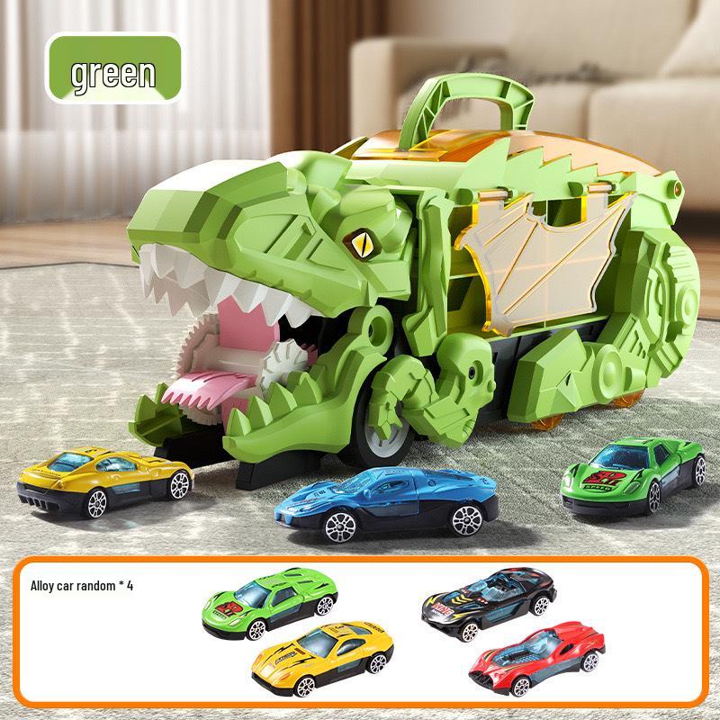 3-in-1 Transforming Dinosaur Toy Car Set for Kids Aged 3-5 with Mini Car Storage