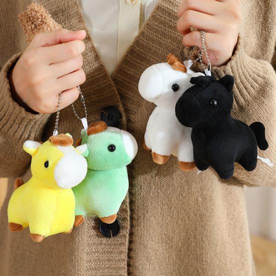 Horse Plush Pendant Soft Stuffed Animal Bag Charm Cartoon Horse Figurine