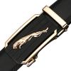 Leopard Frosted Automatic Buckle Two Layer Cowhide Belt Men's Cowhide Belt