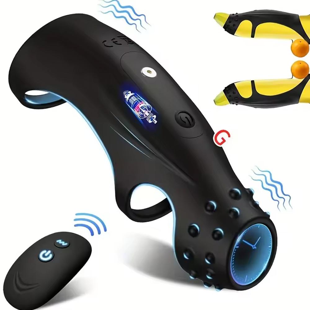 Vibration Ring Penis Cover Male Vibrator Penis Ring Extension Device,Male Penis Testicular G-spot Stimulation,Couples Penis Ring with Remote Control