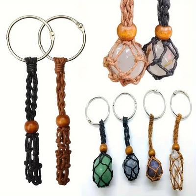 1ks nastavitelná pletená šňůrka na náhrdelník v boho stylu s držákem na kámen, ručně vyrobený síťovaný design pro každodenní šperkové doplňky, šňůrka na náhrdelník