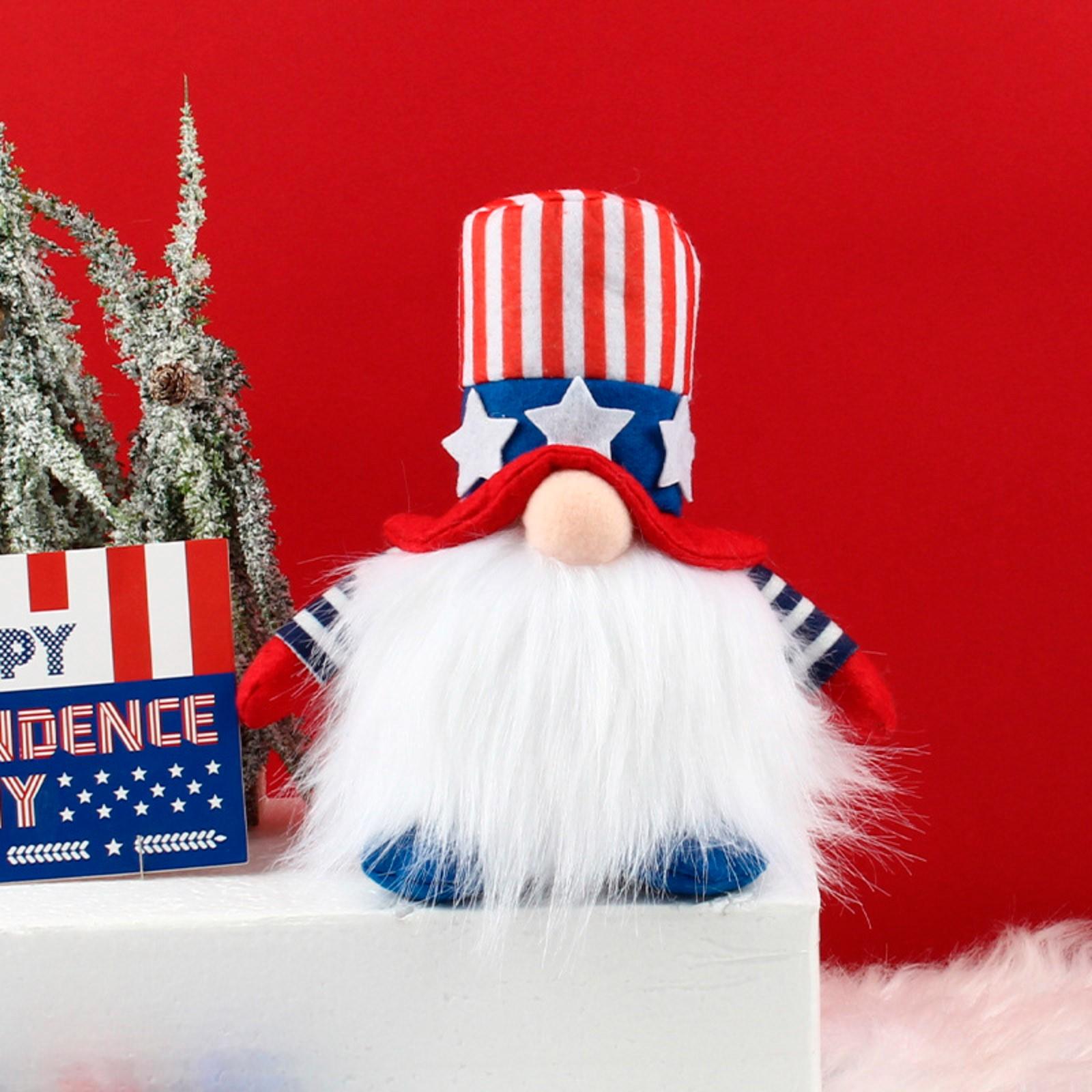 Shatterproof Ornament Set Flag Pygmy Patriotic Pygmy Independence Day Pygmy Doll Decoration Creativity Flag Metal Dragon Statue (as the picture,One Size)
