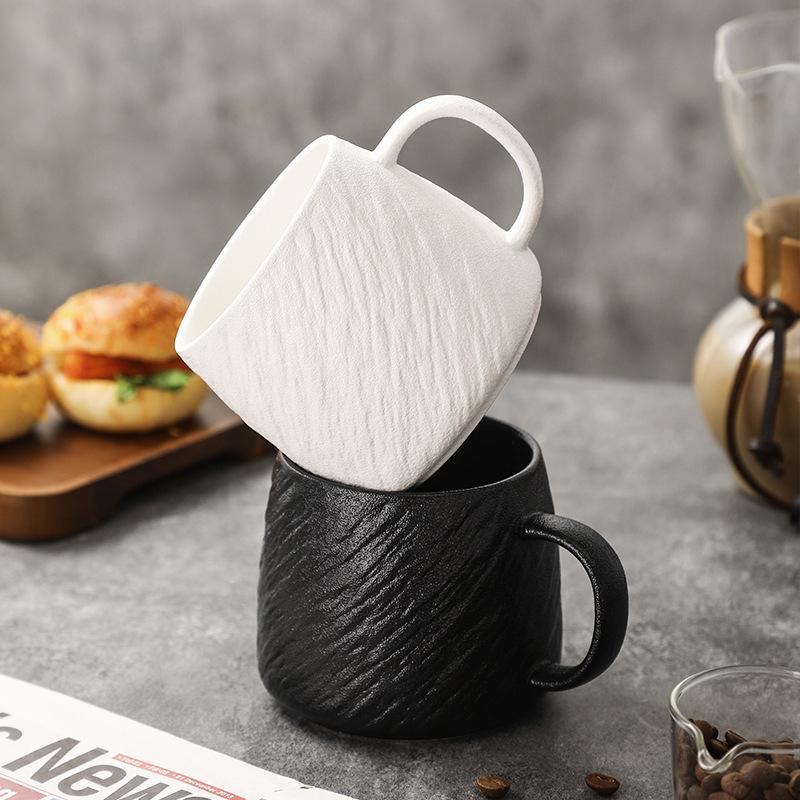 Light Luxury Ceramic Beverage Mug Household Vessel for Milk Coffee Afternoon Tea Stylish Couple Daily Drinking Table Cup