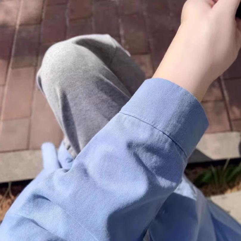 Light Luxury Pure Cotton Long Sleeve Blouse - Slimming, Loose Fit, Versatile Sun Protection Shirt for Spring/Summer