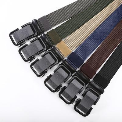 Men'S Toothless Automatic Buckle Canvas Belt Zhongqing Outdoor Leisure Military Training Belt Denim Overalls Men'S Belt