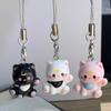 3pcs Fashion New Cartoon Small Cat Cute Keychain Phone Chain Resin Keyring Bag Pendant Couple Key Chains Gifts Women for Jewelry