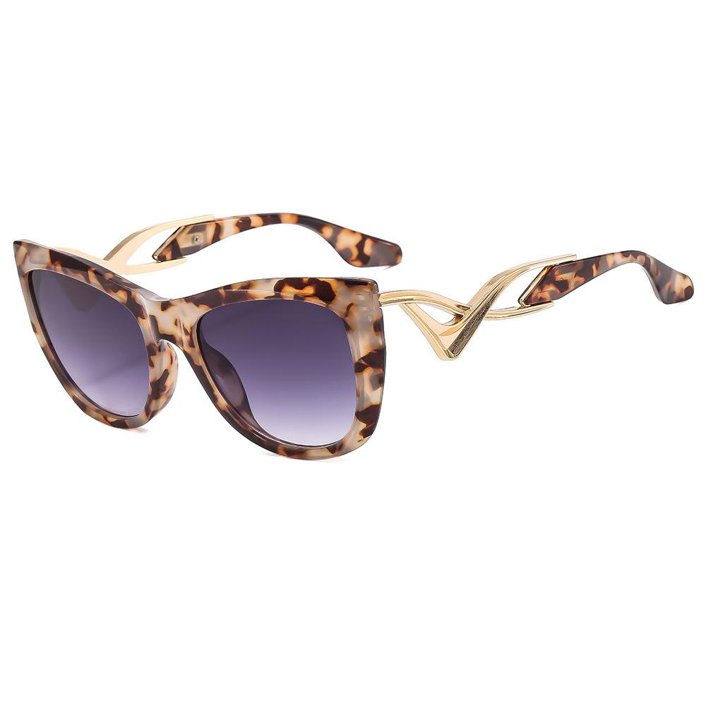 Trendy Cat Eye Sunglasses Women Men Fashion Curved Legs European American Style Chic Runway Eyewear