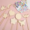 Fairy Wands, Handcrafted Toys, Children's Holiday Gifts, Various Shapes Handmade Wooden Fairy Wands Doodle DIY