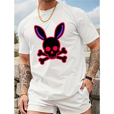 European Sizes Men'S Pattern T-shirt ,Crew Neck, Short Sleeved, Casual Summer Top, Machine Washable, Dark Aesthetic Trendy Men'S Clothing