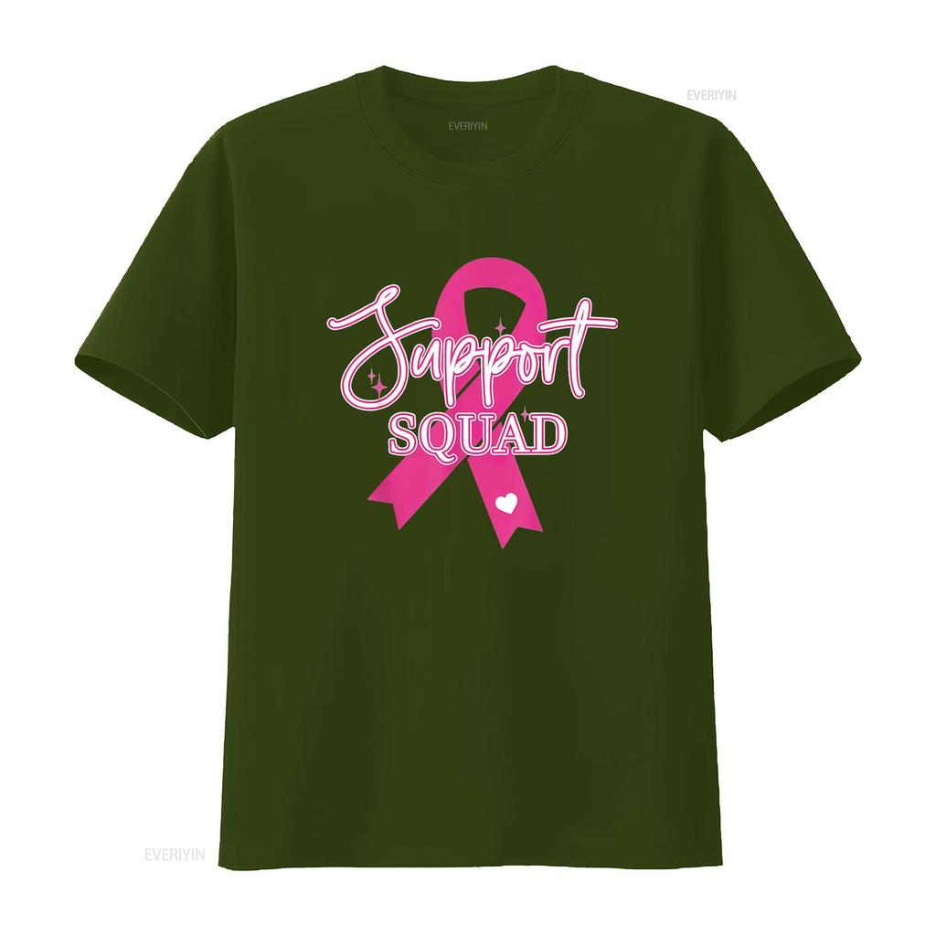 Womens Support Squad Breast Cancer T Shirt Black vintage Washed streetwear Top For Everyday Wear graphic Unisex fashion homme