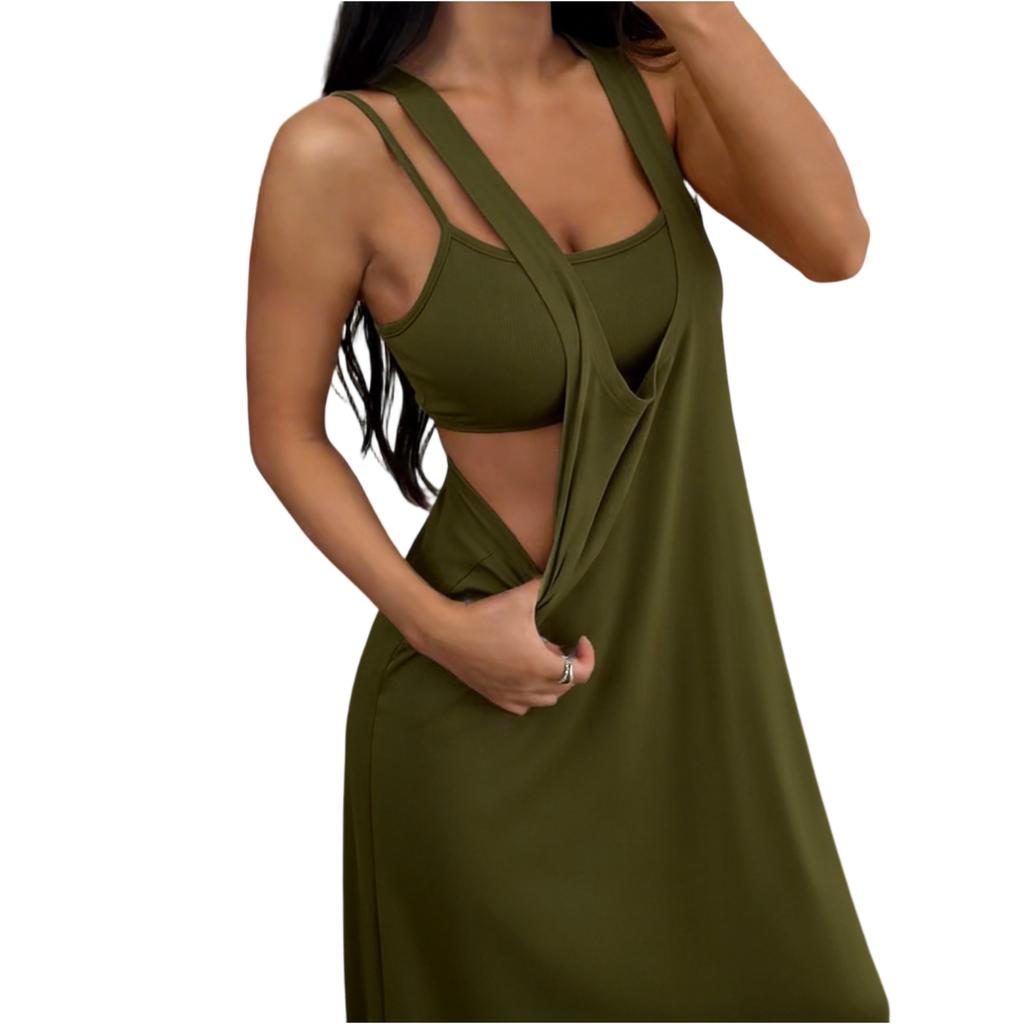Completo da Donna Due Pezzi Abito Canotta Casual Largo Senza Maniche Outfit Estivo Tessuto Leggero Morbido Vestibilità Comoda