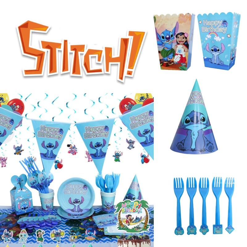 Stitch Theme Party Supplies Set Blue Lilo And Stitch Birthday Decorations