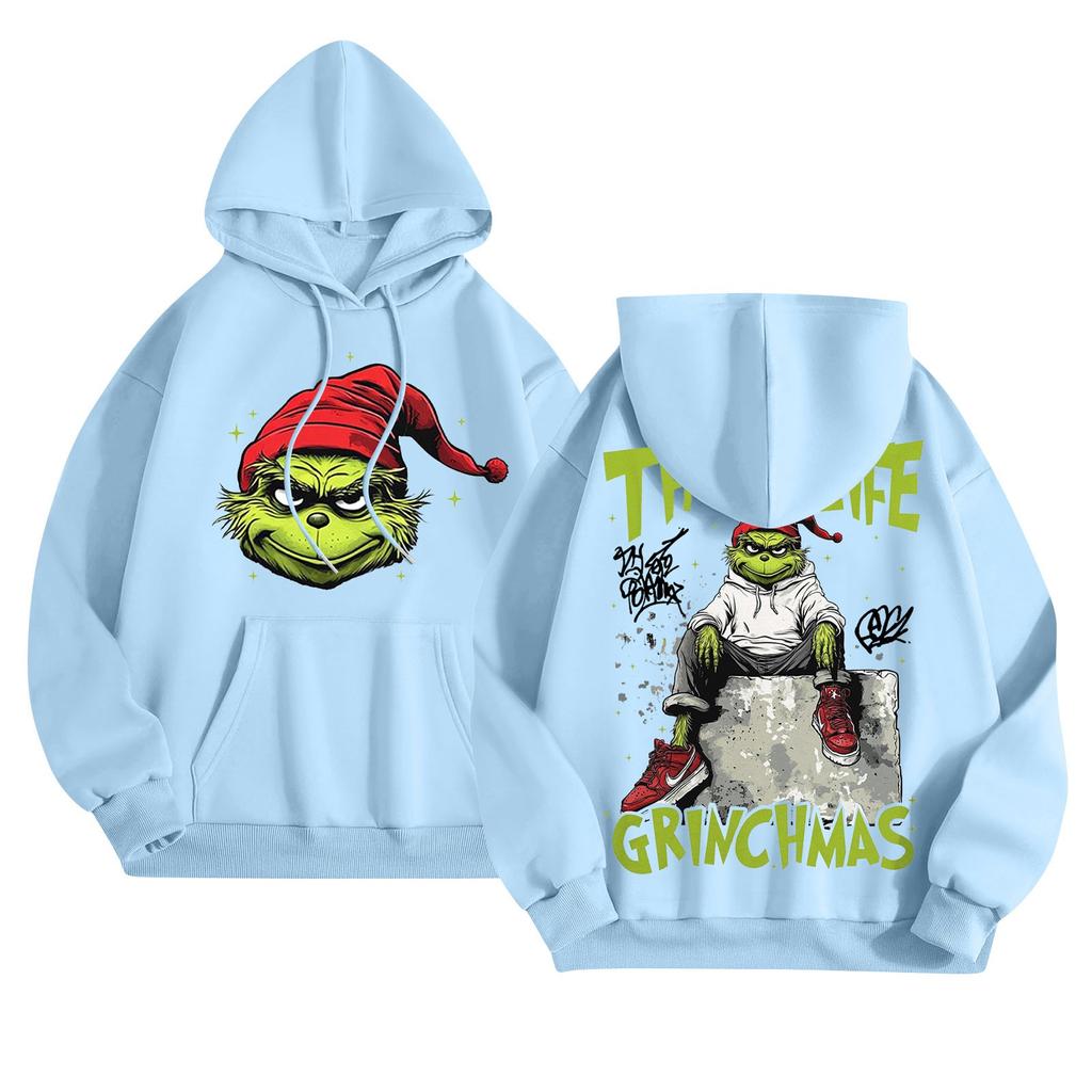 Women's Fashion Lightweight Long Sleeve Pullover With Pockets Rugby Print Hoodie
