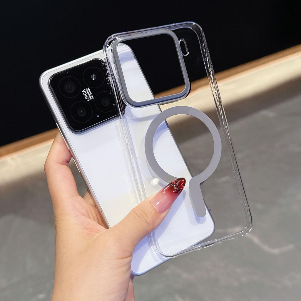 Applicable to Xiaomi Mi 15ultra mobile phone case with high transparency question mark and strong magnetic attraction K80pro new ultra-thin simple har