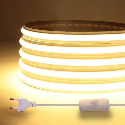 COB Neon LED-Streifenlichter Flexibles LED-Band 220V Wasserdichtes Außenbeleuchtungsband Deckenleuchten Mit EU-Stecker