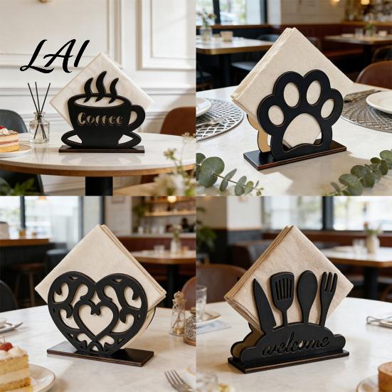 Nordic Style Tissue Storage Stand Rustic Wooden Napkin Holder Free Standing Paper Dispenser Modern Simple Fashionable for Dining Table Coffee