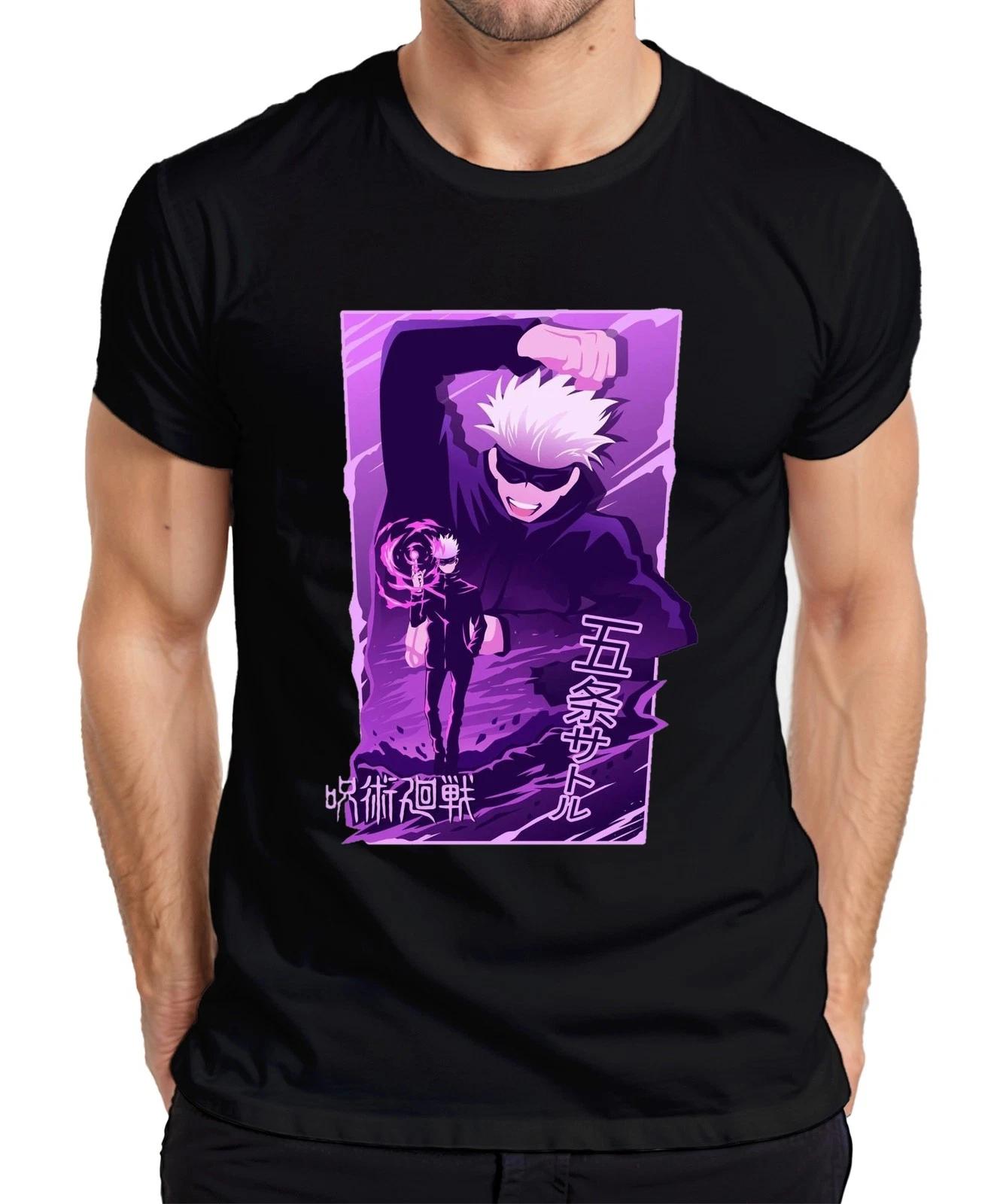 Gojo Satoru Jujutsu Kaisen weißes Haar Anime Ästhetik Geschenk Herren T-Shirt XXXL